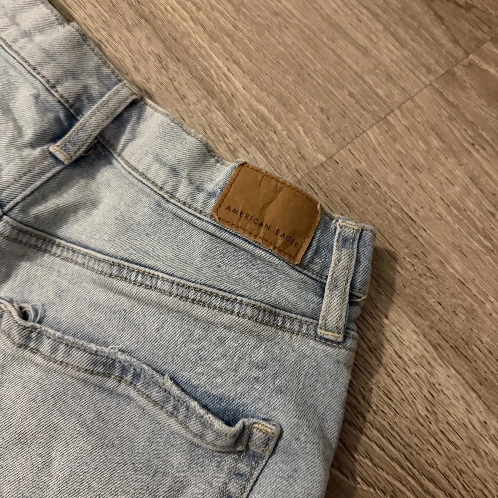 American Eagle Outfitters Ripped Light Blue Jean Shorts - Picture 3 of 5